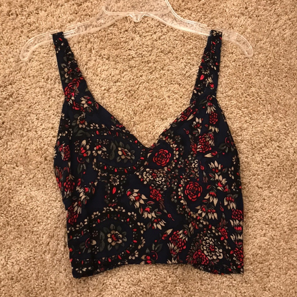 Hollister Navy Blue Crop Top
